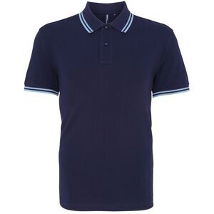 Asquith & Fox Mens Classic Fit Tipped Polo Shirt / Navy/ Cornflower
